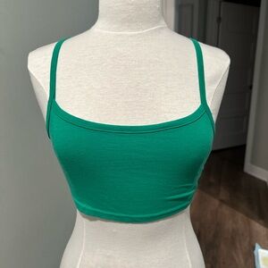 green crop top
